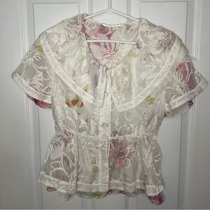 Arwen Defee Tengs Silk Floral Blouse Extra Small